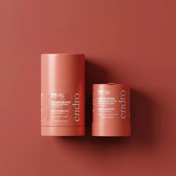 Duo deodorant stick recharge 48h parfum rose framboise - Rituel Éclat